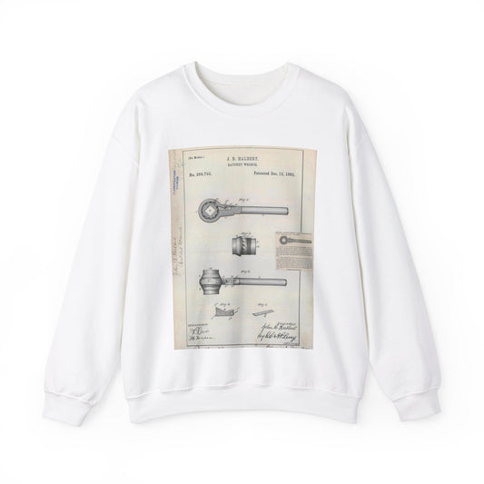 Patent Drawing of Engine - for J. B. Halbert's Ratchet Wrench Public domain  image White Heavy Blend Adult Crew Neck SweatShirt