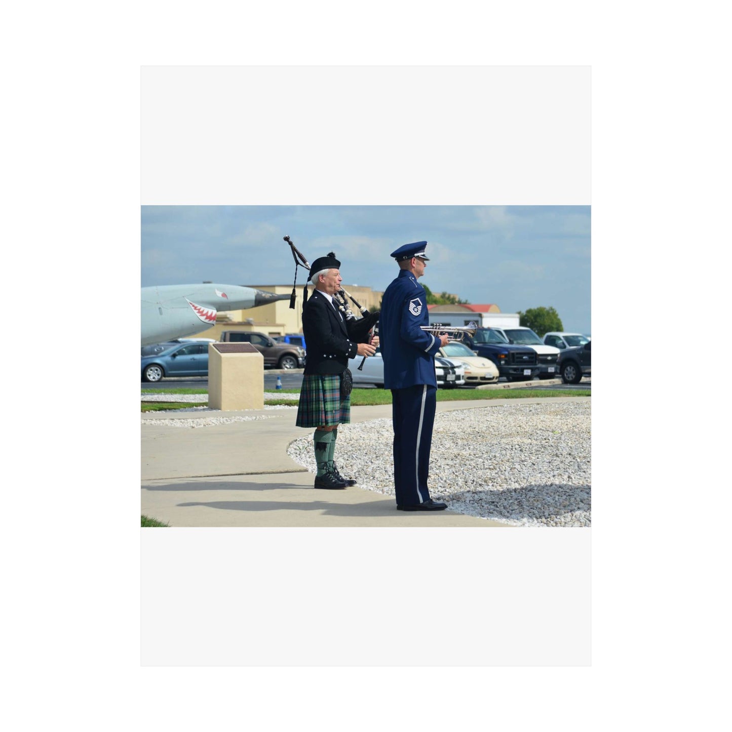 During the Twenty-Fifth Air Force Remembrance Ceremony High Quality Matte Wall Art Poster for Home, Office, Classroom