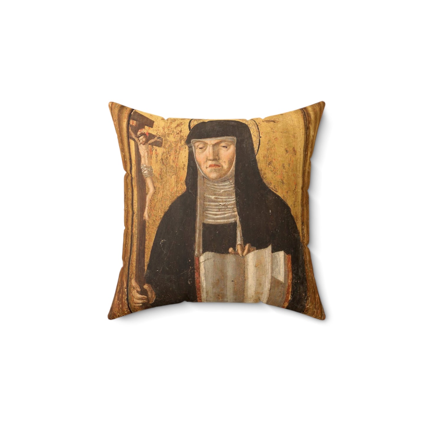 Bernardo parentino, santa scolastica, 1496 ca Decorative Accent Square Pillow