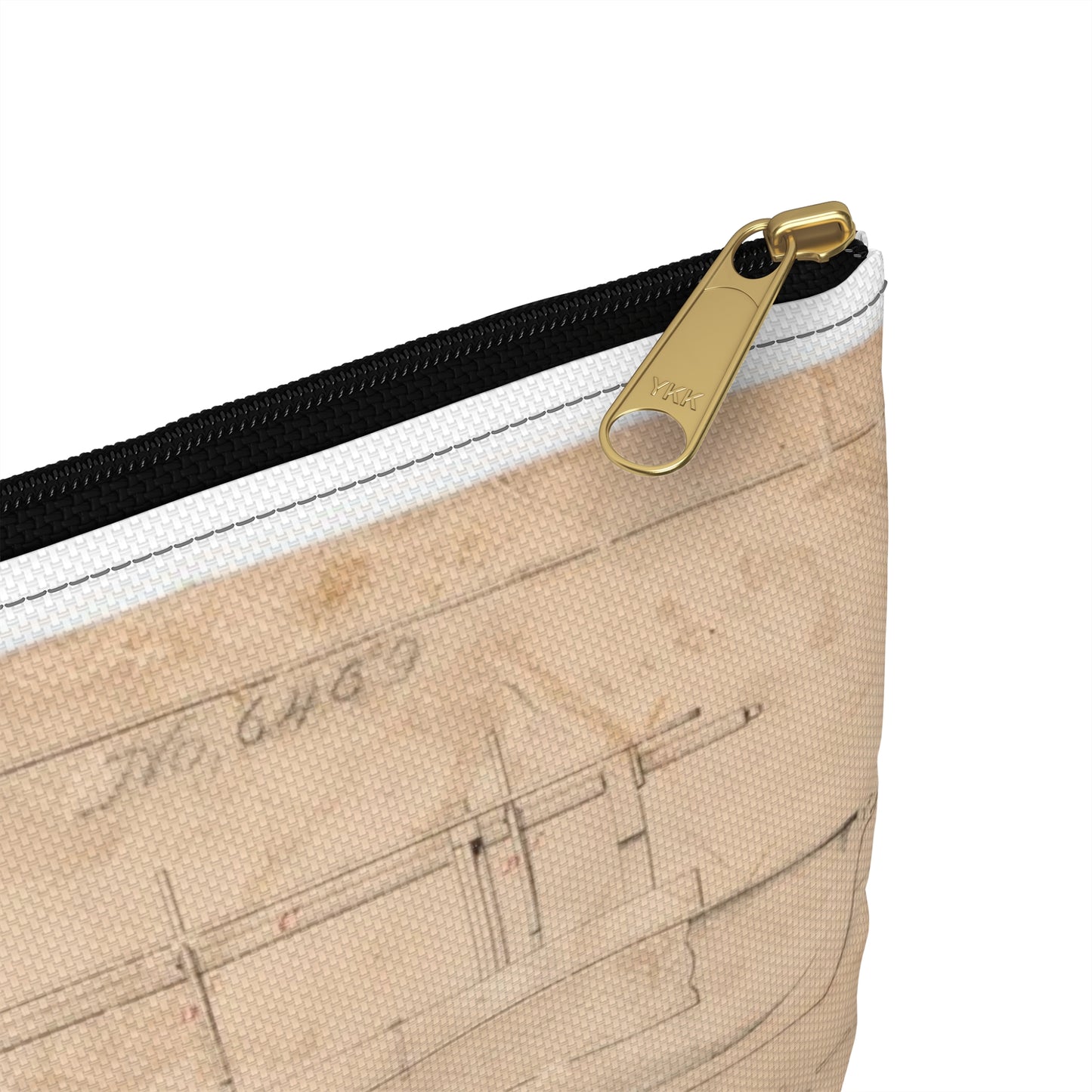 Patent drawing - Abraham Lincoln's  for Improved Manner of Buoying Vessels Public domain  image Large Organizer Pouch with Black Zipper