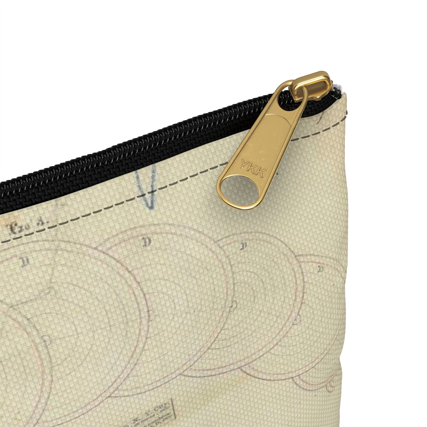 Patent drawing - Drawing of a Terrestrial Globe Public domain  image Large Organizer Pouch with Black Zipper