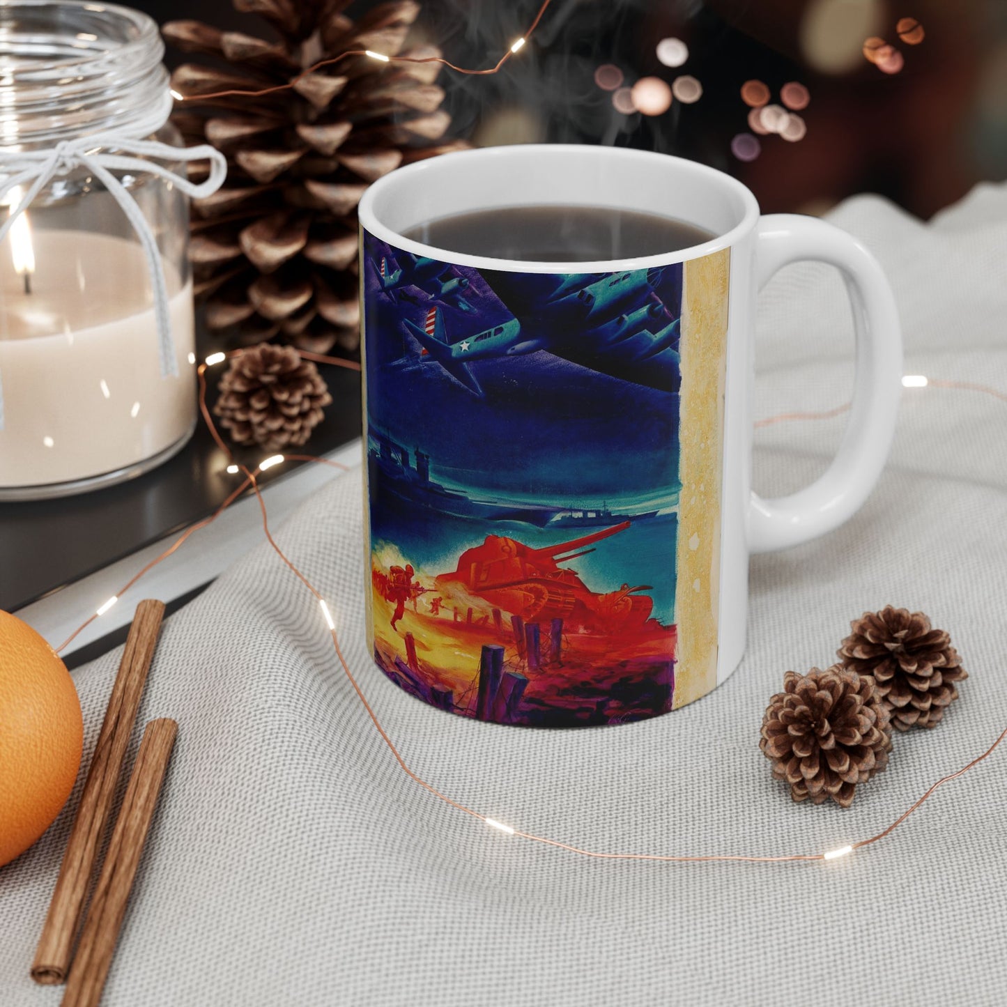 [Infantry, tanks, ships, airplanes attacking] [R.G.] Beautiful Novelty Ceramic Coffee Mug 11oz