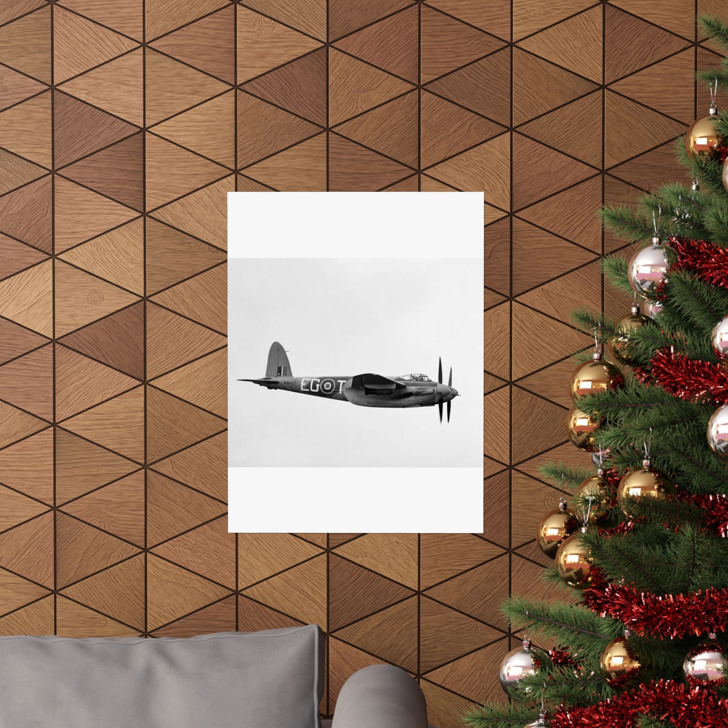 De Havilland Mosquito FB Mk VI of No. 487 Squadron RNZAF based at Hunsdon, Hertfordshire, 28 February 1944. CH12415 High Quality Matte Wall Art Poster for Home, Office, Classroom