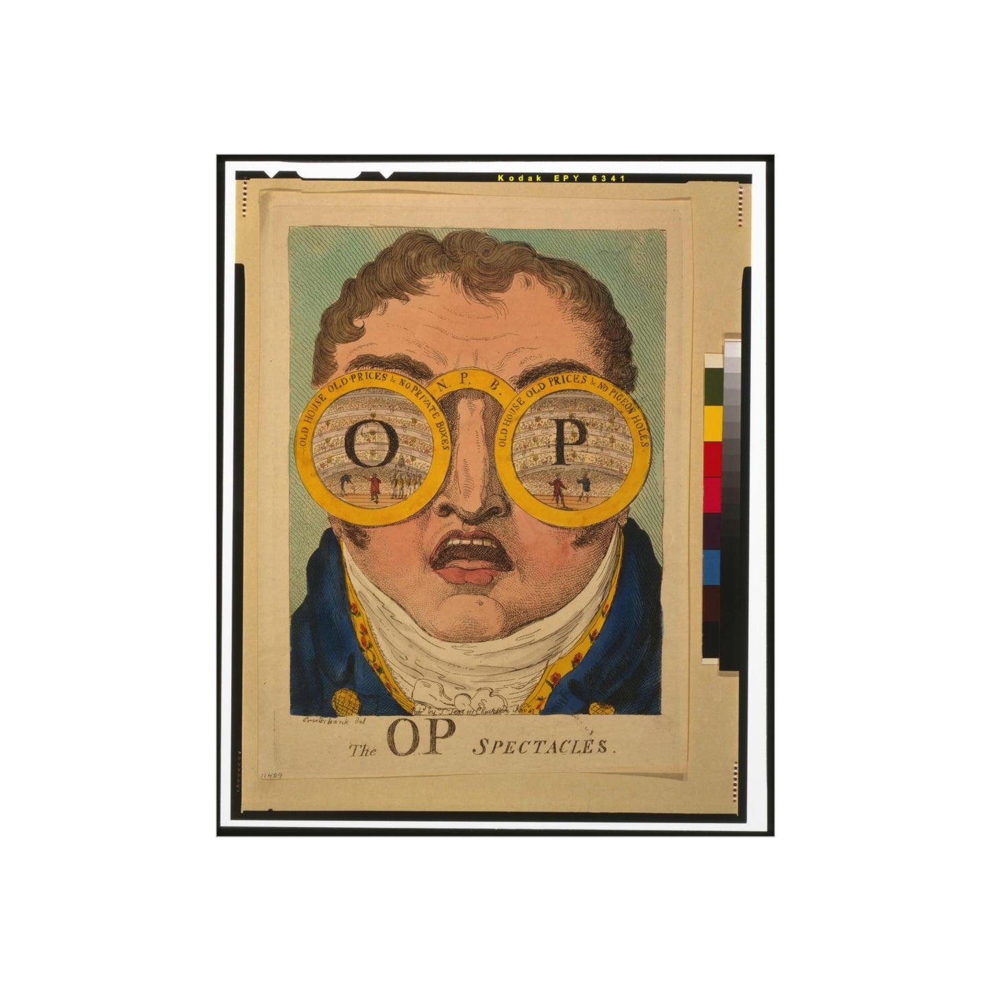 The OP spectacles / Cruikshank del., British Cartoon Print High Quality Matte Wall Art Poster for Home, Office, Classroom