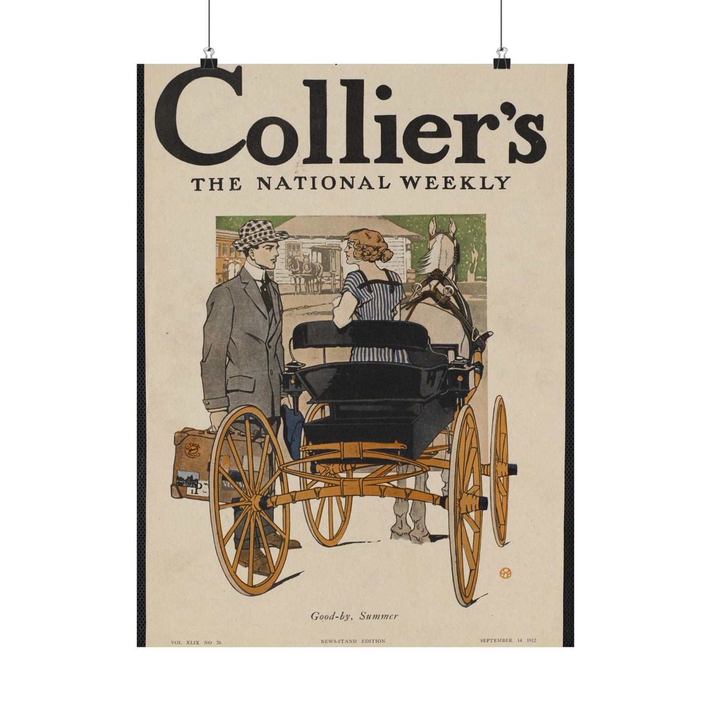 Collier's, the national weekly. Good-by, summer. High Quality Matte Wall Art Poster for Home, Office, Classroom