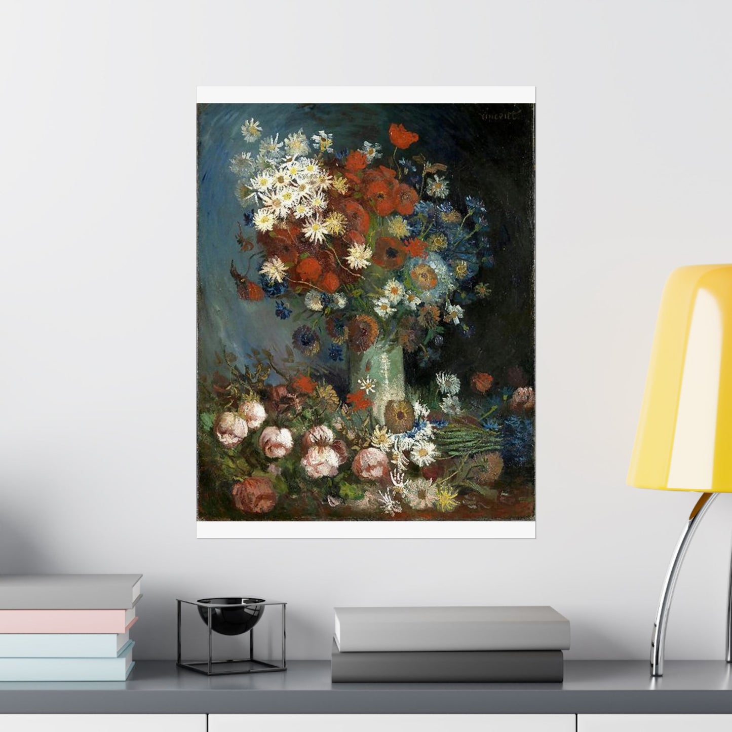 Still life with meadow flowers and roses Van Gogh 1886 High Quality Matte Wall Art Poster for Home, Office, Classroom