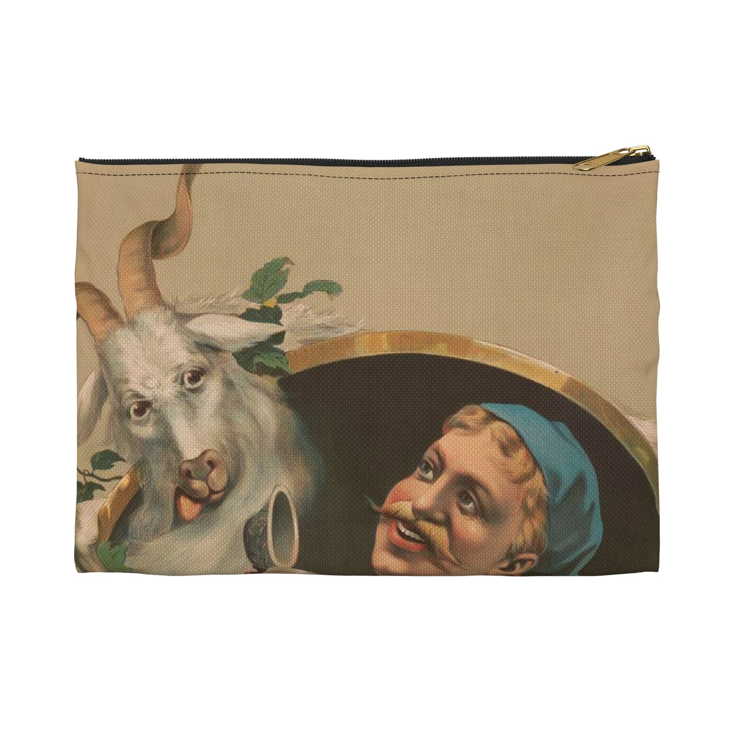 "Ah, there" - Print, Library of Congress collection Large Organizer Pouch with Black Zipper