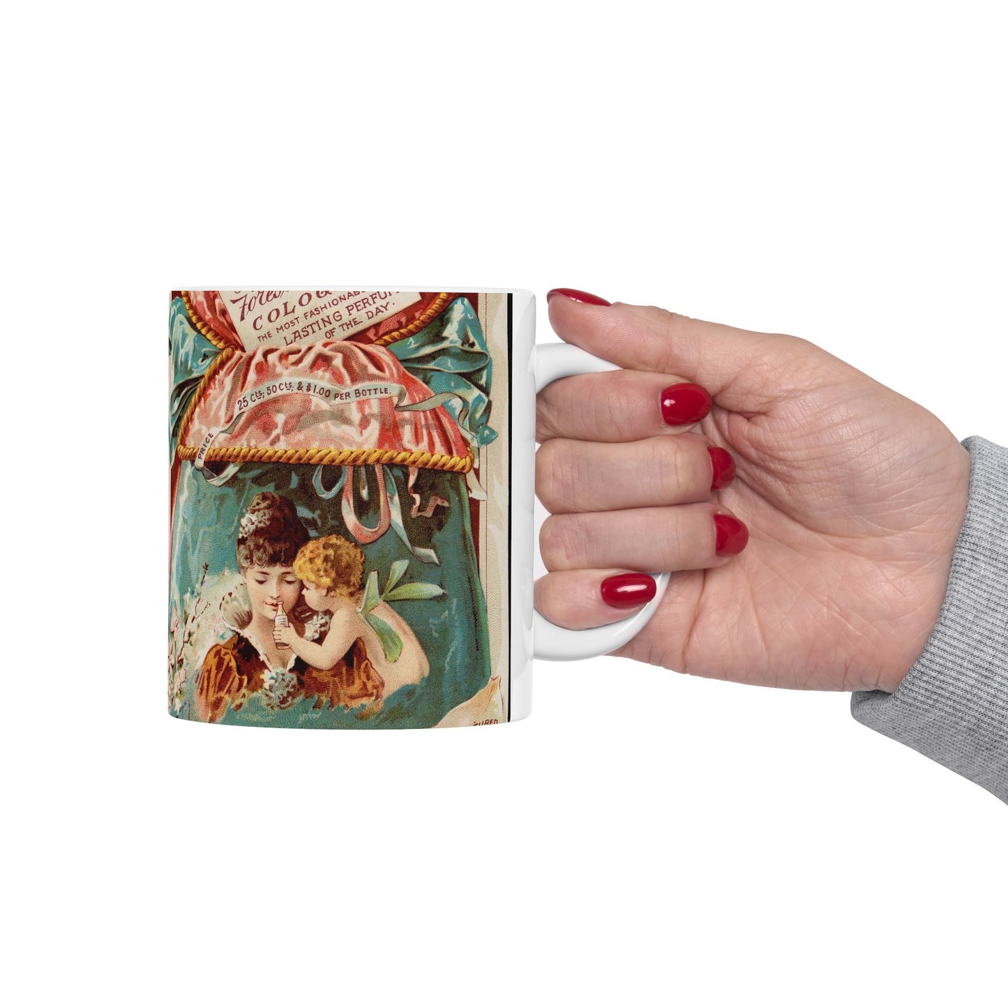 Perfumed with Austen's Forest Flower Cologne. The most fashionable and lasting perfume of the day. Beautiful Novelty Ceramic Coffee Mug 11oz