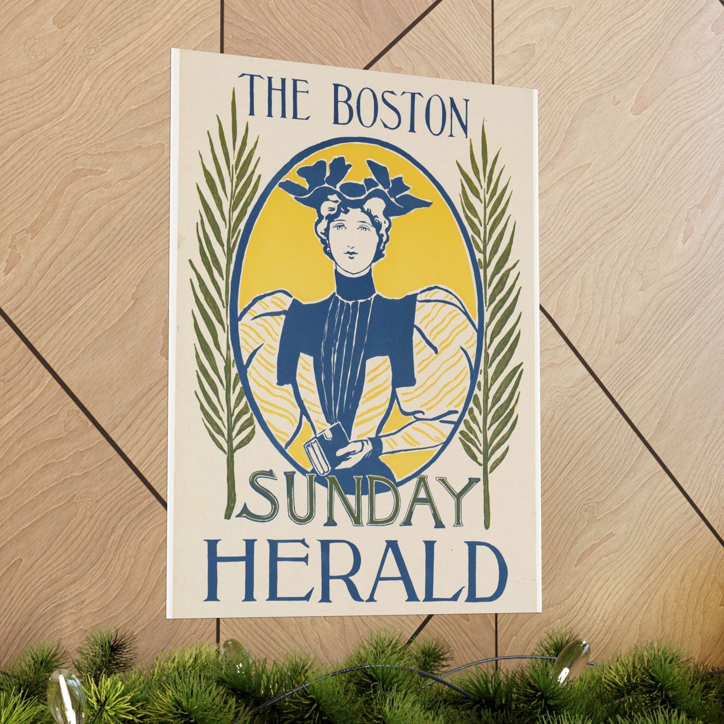 The Boston Sunday herald, Art Nouveau Poster High Quality Matte Wall Art Poster for Home, Office, Classroom