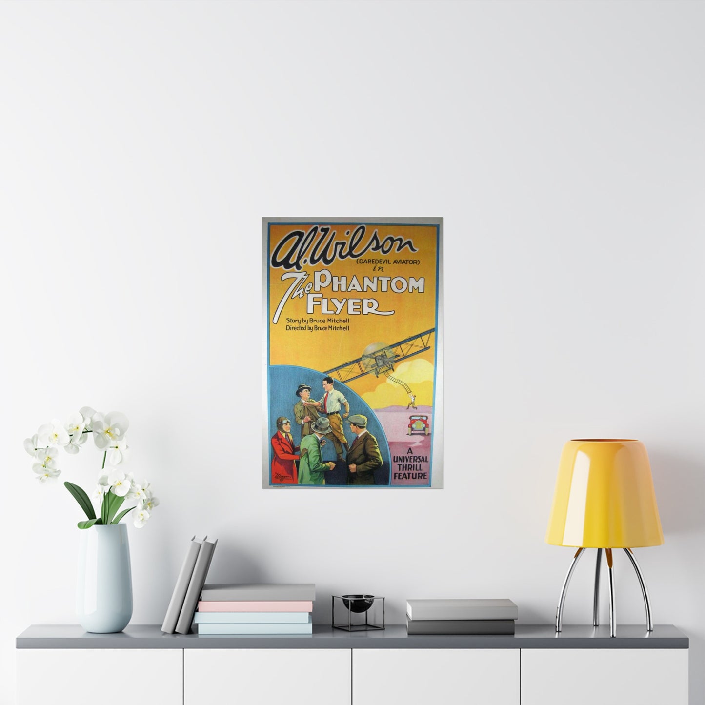Phantom Flyer 1928 - Art Deco public domain image High Quality Matte Wall Art Poster for Home, Office, Classroom