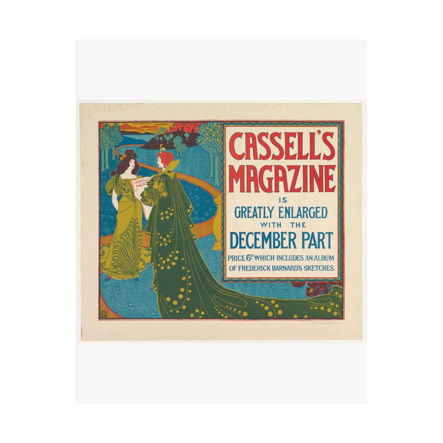 Louis Rhead - Cassell's Magazine: December High Quality Matte Wall Art Poster for Home, Office, Classroom