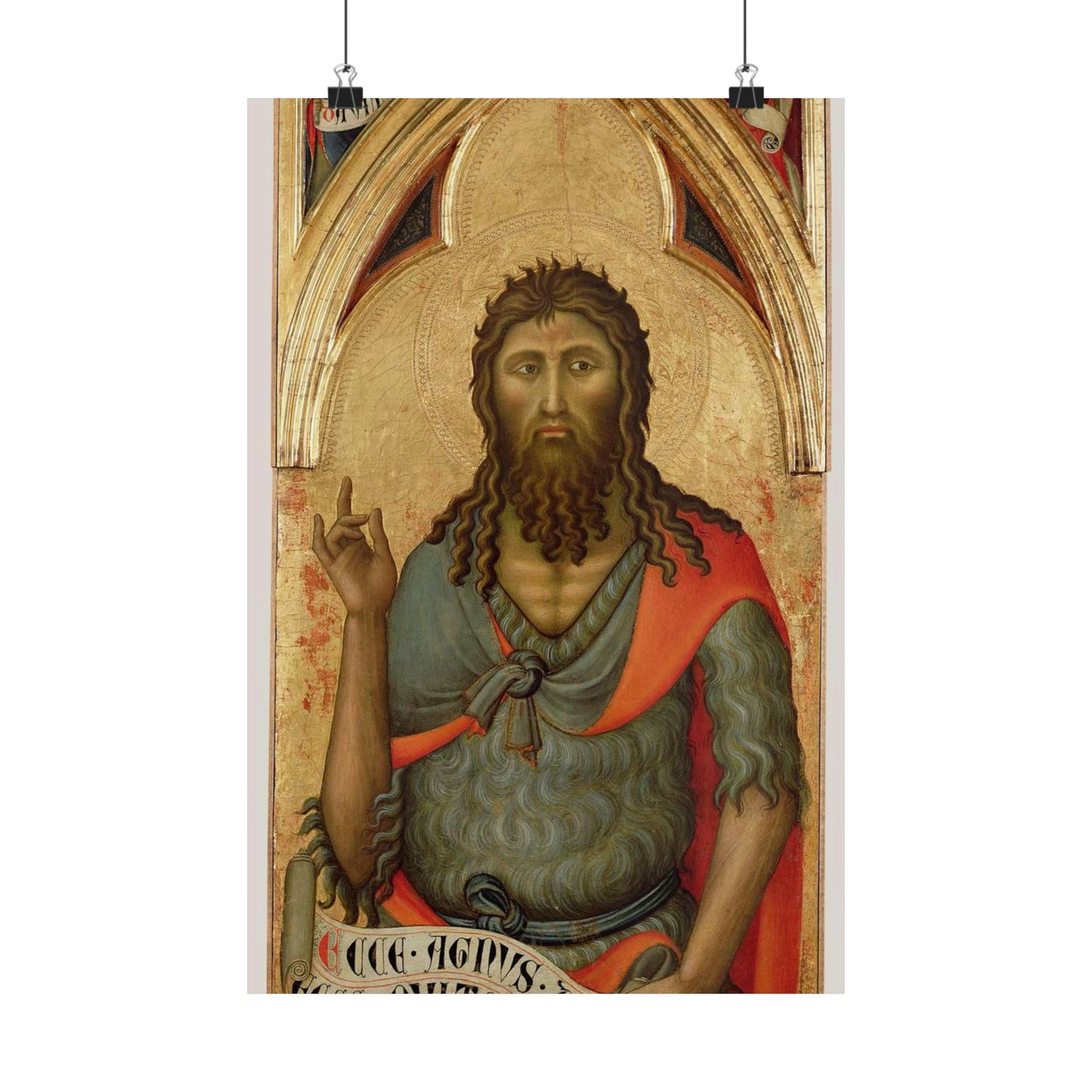 Luca di Tommè (Italian, active 1355 - 1389) - Saint John the Baptist - Google Art Project High Quality Matte Wall Art Poster for Home, Office, Classroom