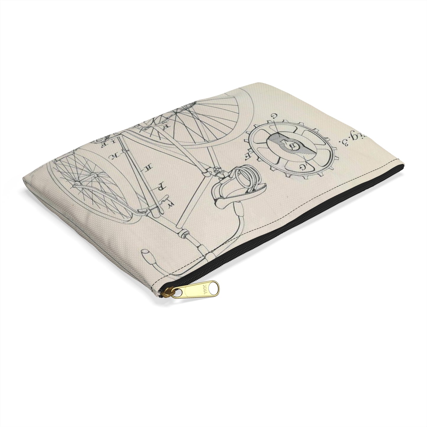 Patent drawing - for J. J. Hentz' Bicycle Public domain  image Large Organizer Pouch with Black Zipper