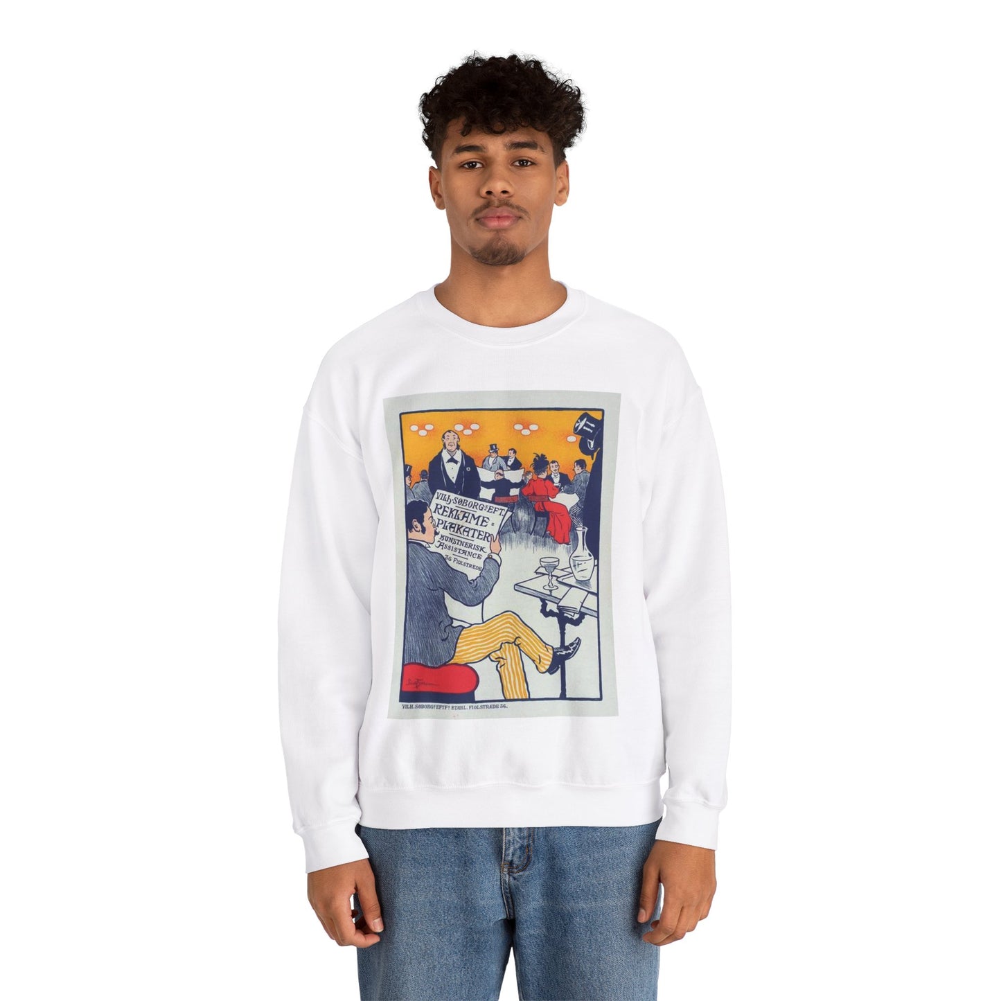 Affiche danoise pour les "Affiches artistiques Wilh. Söborg". White Heavy Blend Adult Crew Neck SweatShirt