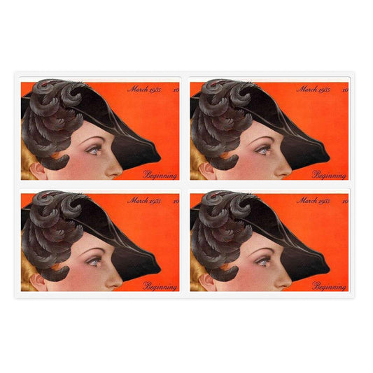 Delineator 1935-03 - Art Deco public domain image Laminated UV Protective Vinyl Stickers