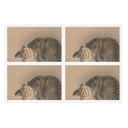 Brullende tijger, Ohara Koson - Rijksmuseum public domain dedication image Laminated UV Protective Vinyl Stickers