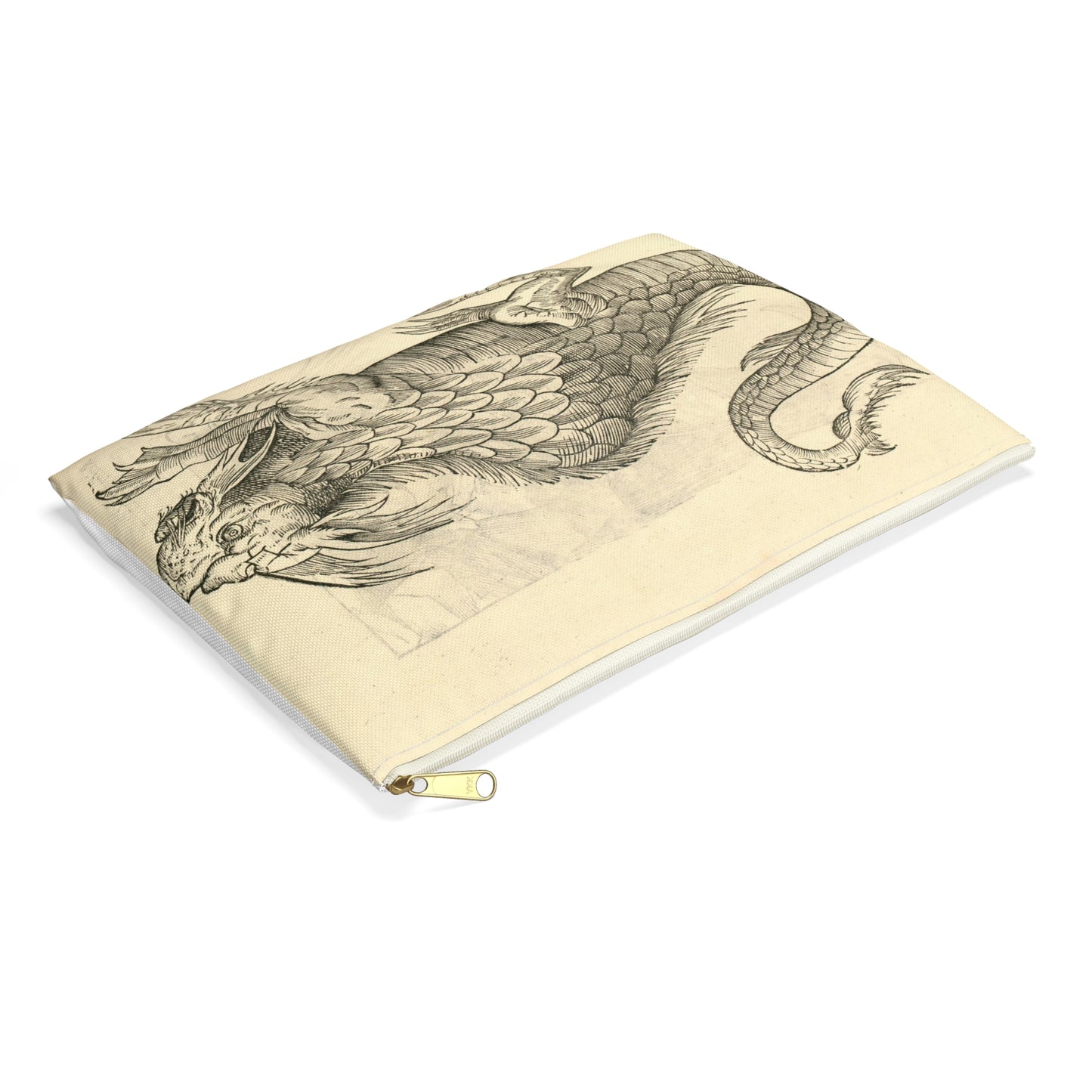 Orobonis Piscis effigies - Public domain portrait drawing  Large Organizer Pouch with Black Zipper