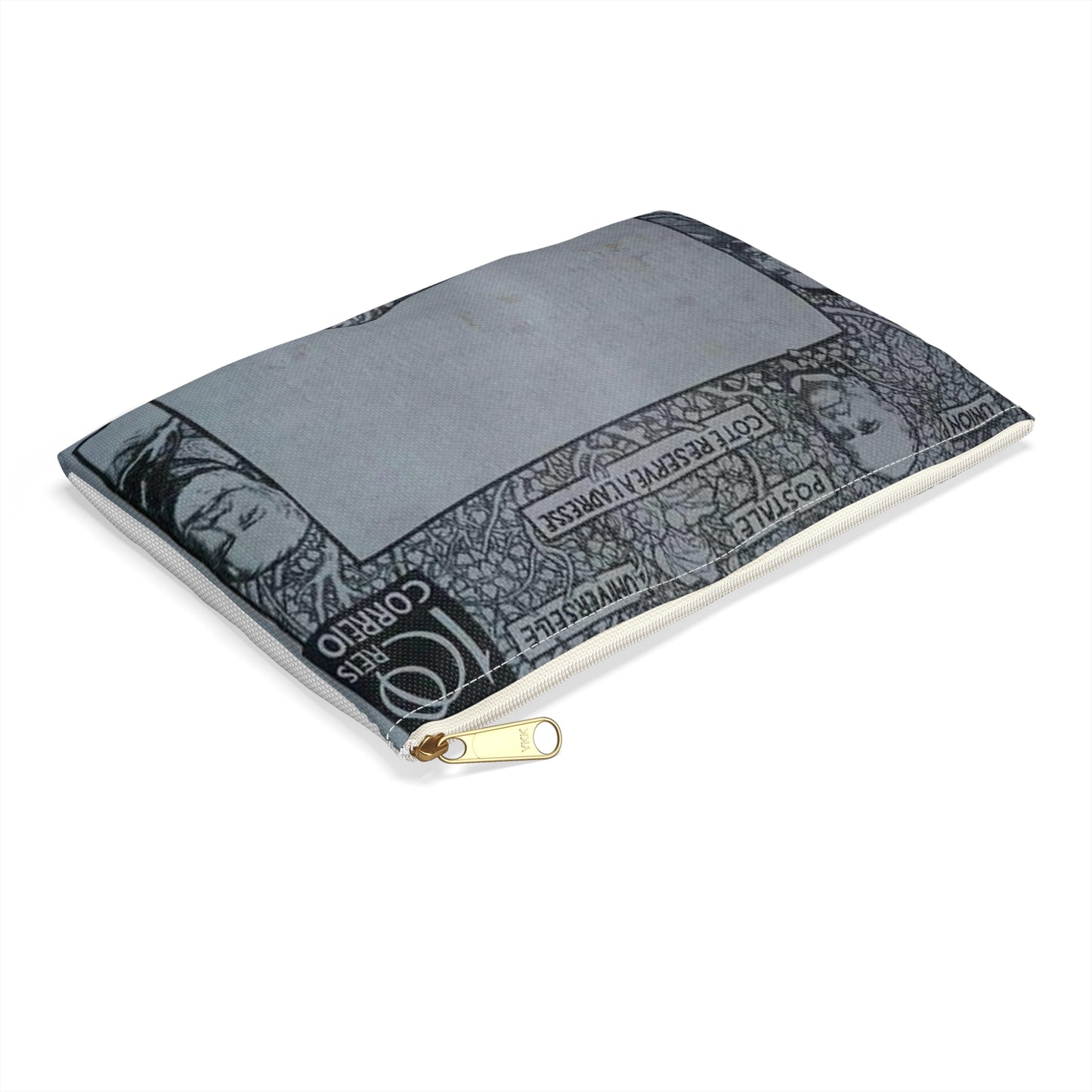 EliseuVisconti-D857-Bilhete postal para o exterior – A Evolução Histórica do Brasil – Projeto para bilhete postal integrante da coleção vencedora do Concurso dos Correios de 1904 Large Organizer Pouch with Black Zipper