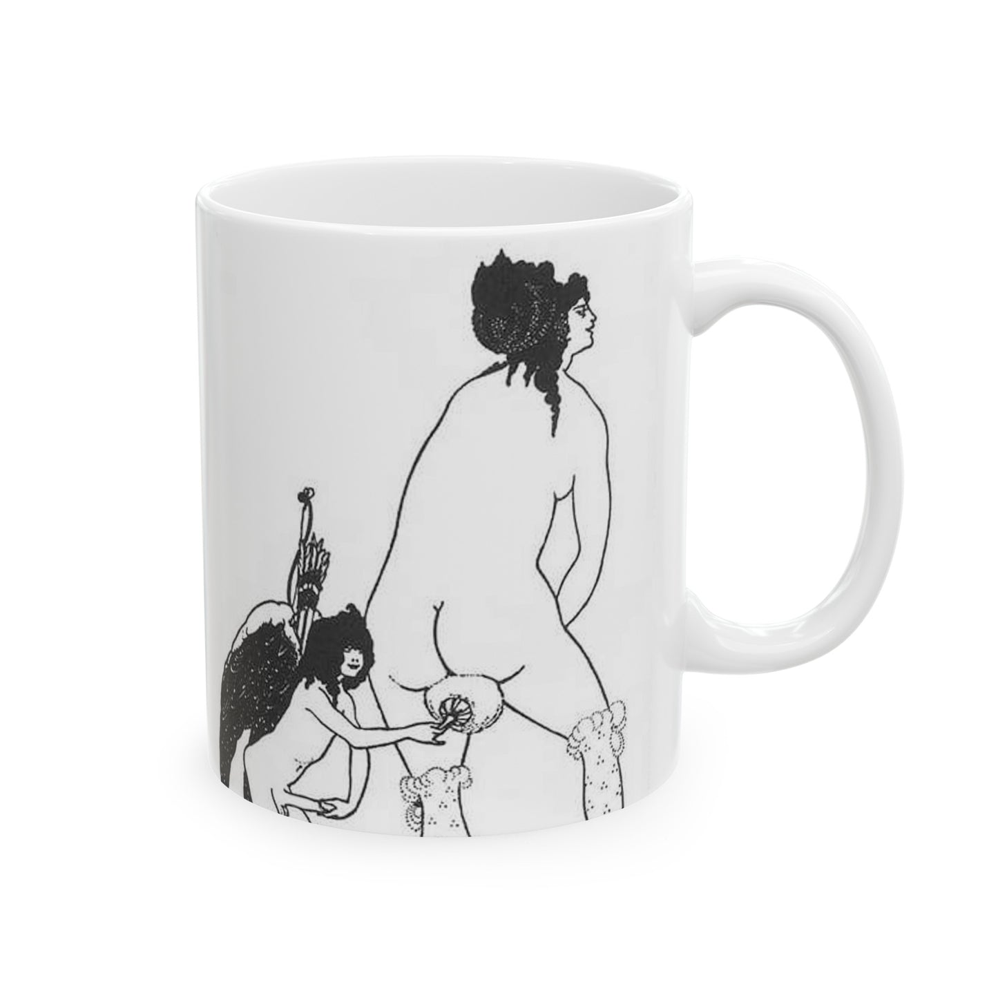 Beardsley Lampito - A drawing of a man and a woman holding hands Beautiful Novelty Ceramic Coffee Mug 11oz