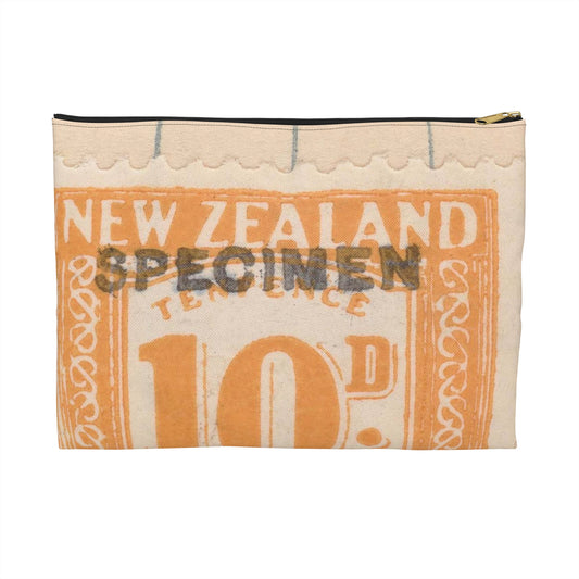 Ten penny Unemployment Relief stamp overprinted 'Specimen' Large Organizer Pouch with Black Zipper