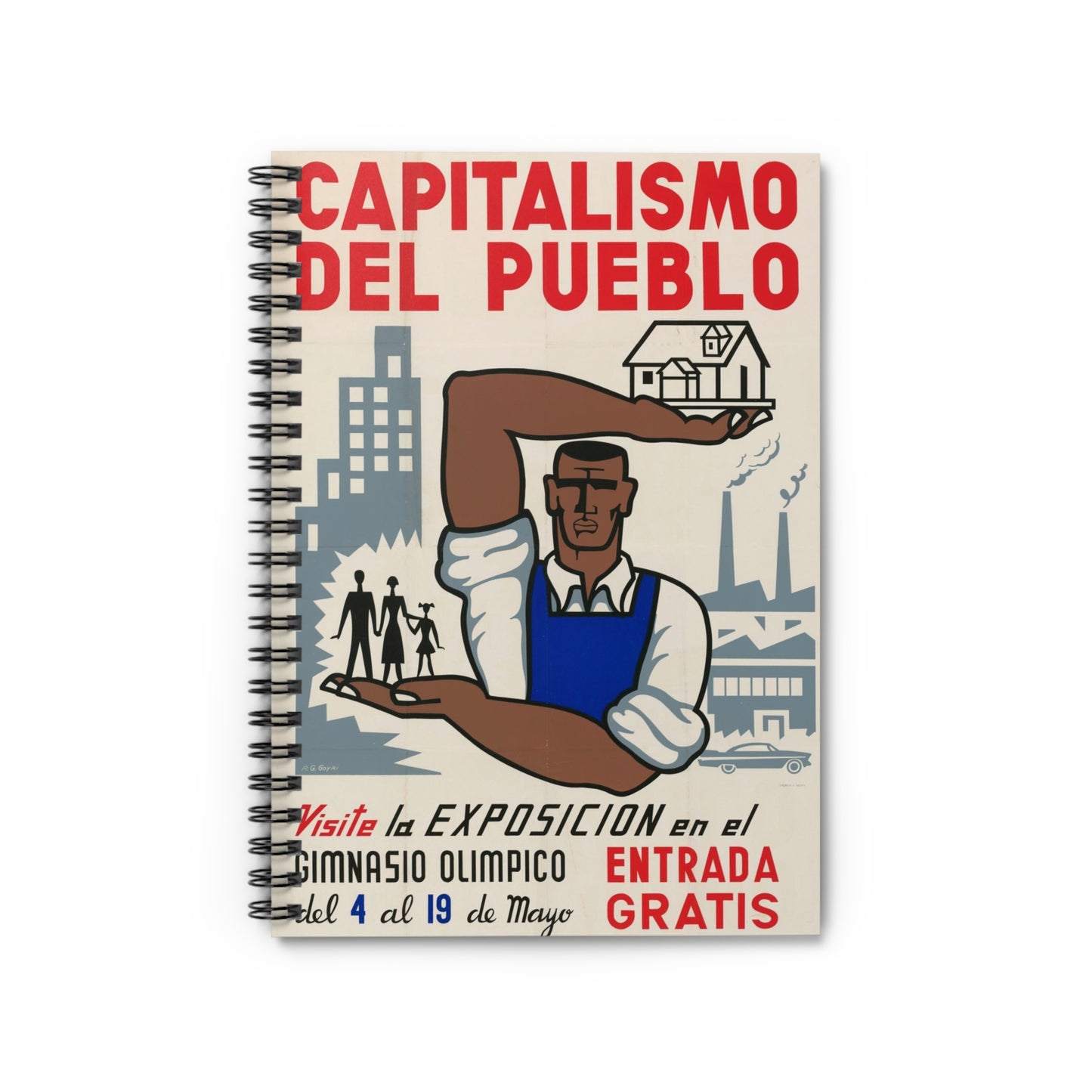 People's Capitalism Poster, United States information service propaganda Spiral Bound Ruled Notebook with Printed Cover