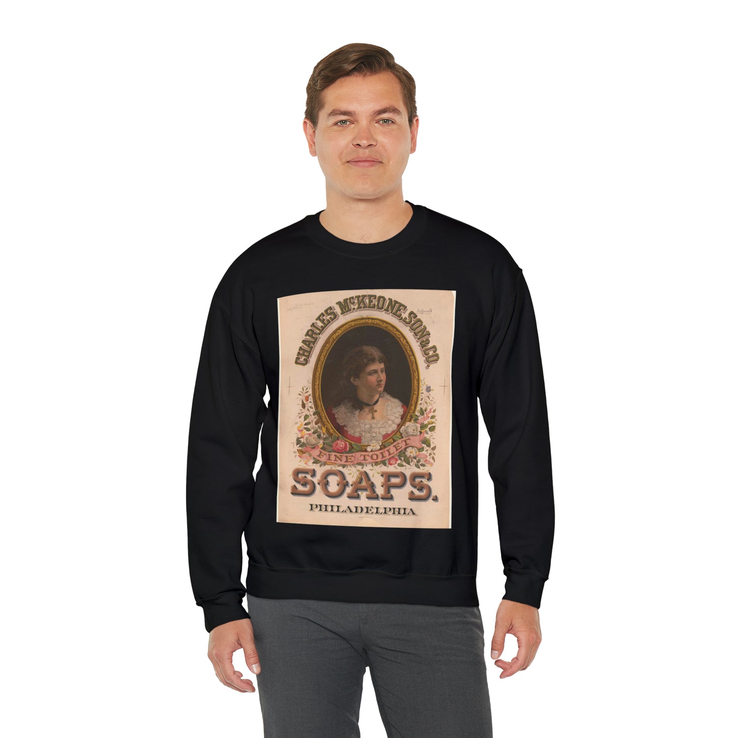 Charles McKeone, Son & Co., fine toilet soaps, Philadelphia Black Heavy Blend Adult Crew Neck SweatShirt