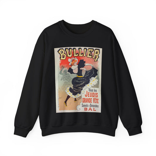 Affiche pour le "Bal Bullier".. Public domain reproduction. Black Heavy Blend Adult Crew Neck SweatShirt