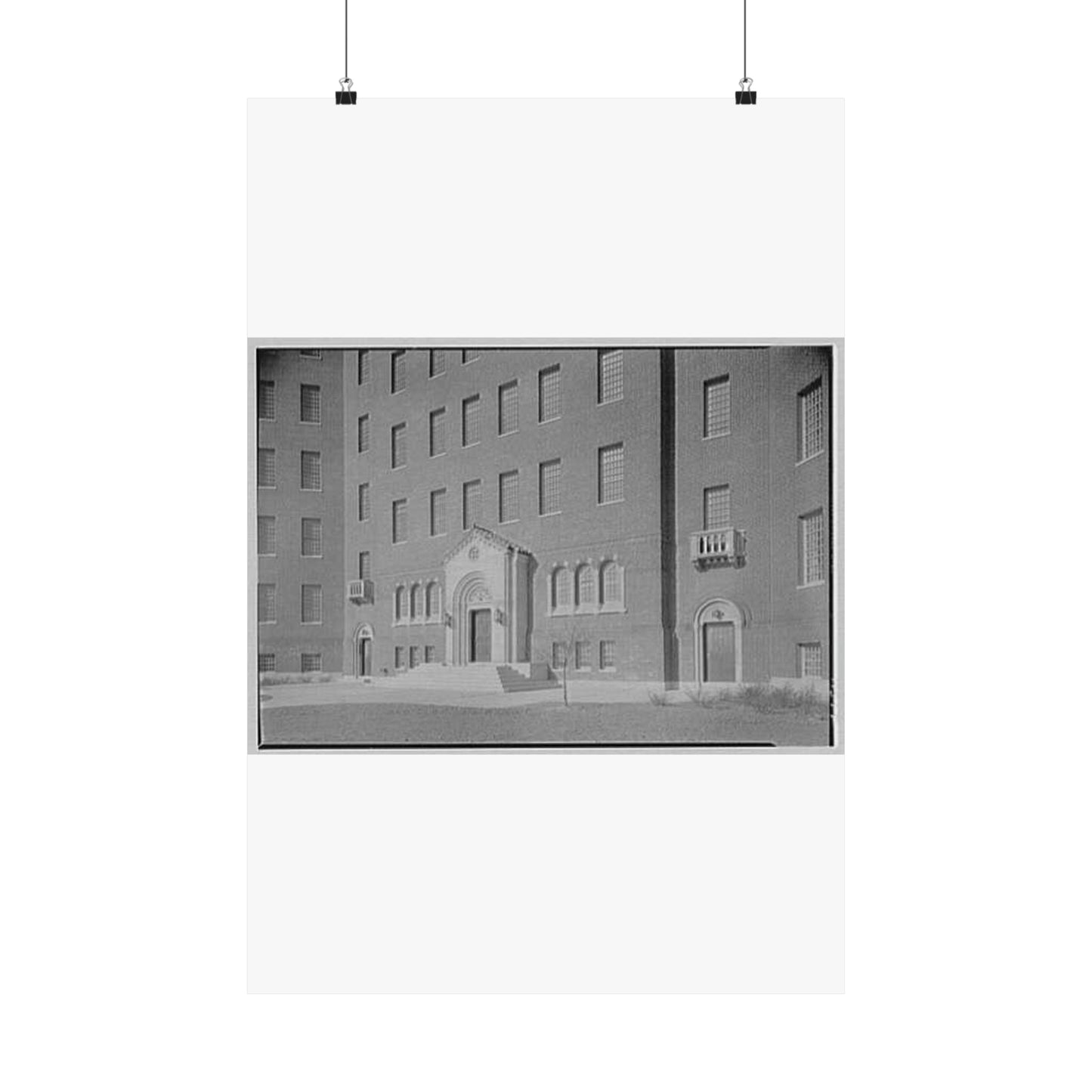 Pilgrim State Hospital, Brentwood, Long Island. Building no. 81, entrance section High Quality Matte Wall Art Poster for Home, Office, Classroom