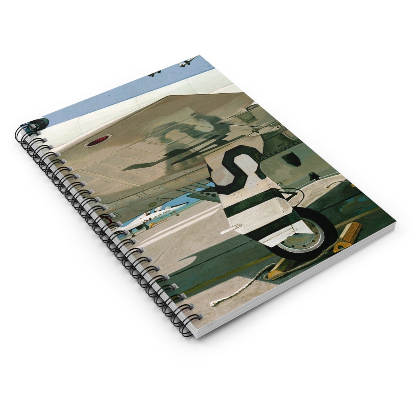 Artwork: "T-38 Flight Line, Vance AFB". Artist: David Zlotky Spiral Bound Ruled Notebook with Printed Cover