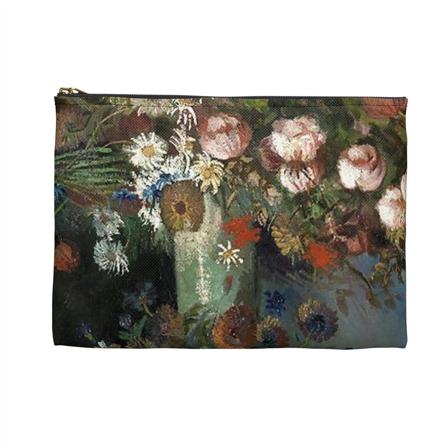 Still life with meadow flowers and roses Van Gogh 1886 Large Organizer Pouch with Black Zipper