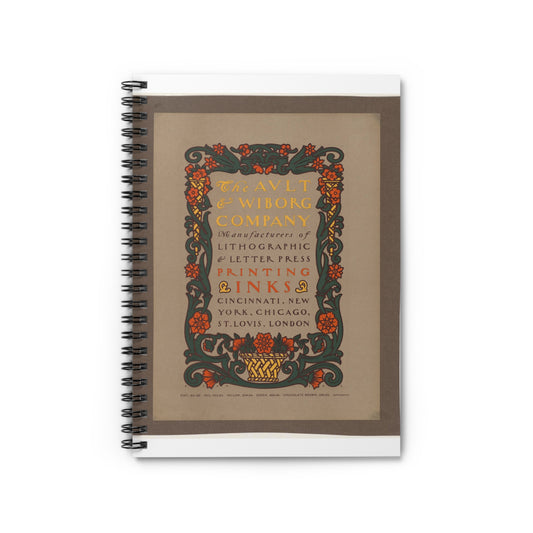 The Ault & Wiborg company - Public domain dedication image Spiral Bound Ruled Notebook with Printed Cover