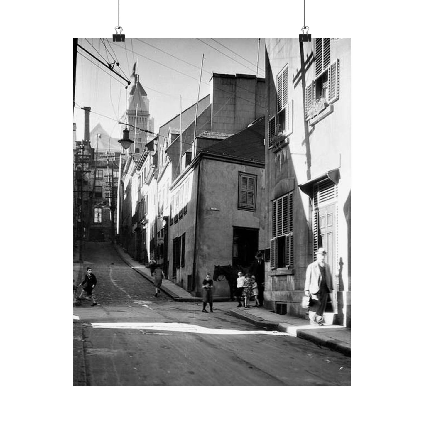 Rue St-Flavien, Quebec City, 1932 High Quality Matte Wall Art Poster for Home, Office, Classroom