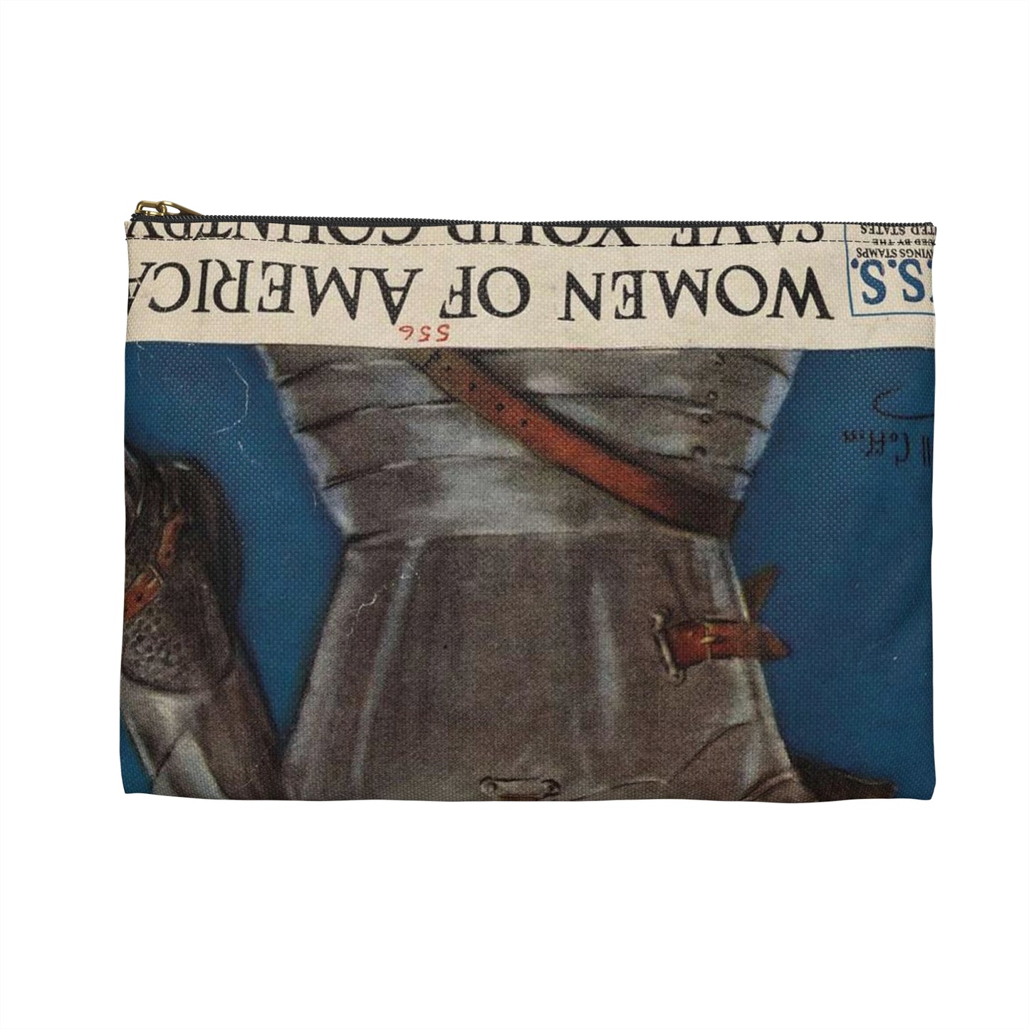 Joan of Arc Saved France Large Organizer Pouch with Black Zipper