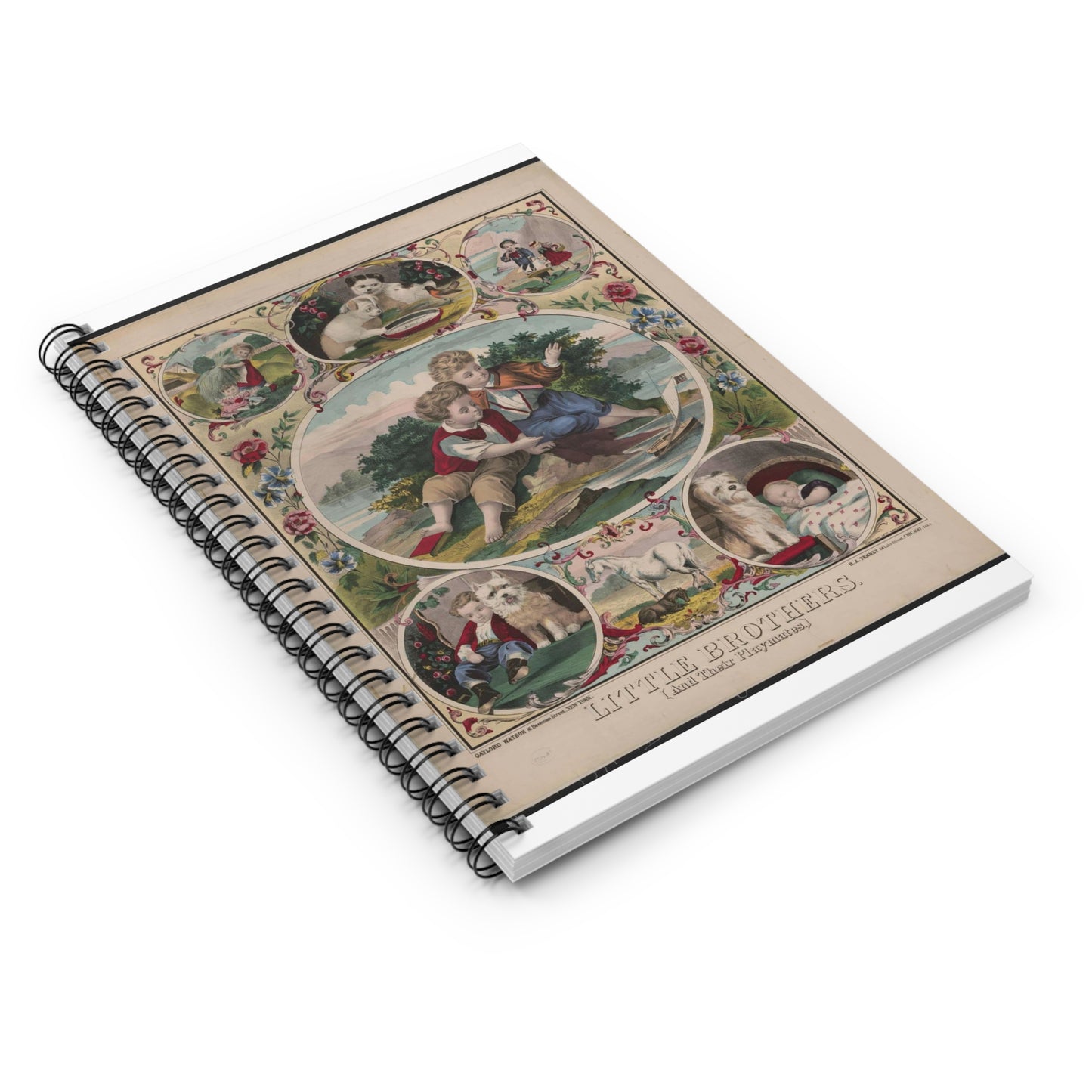 Little brothers. (And their playmates) Spiral Bound Ruled Notebook with Printed Cover