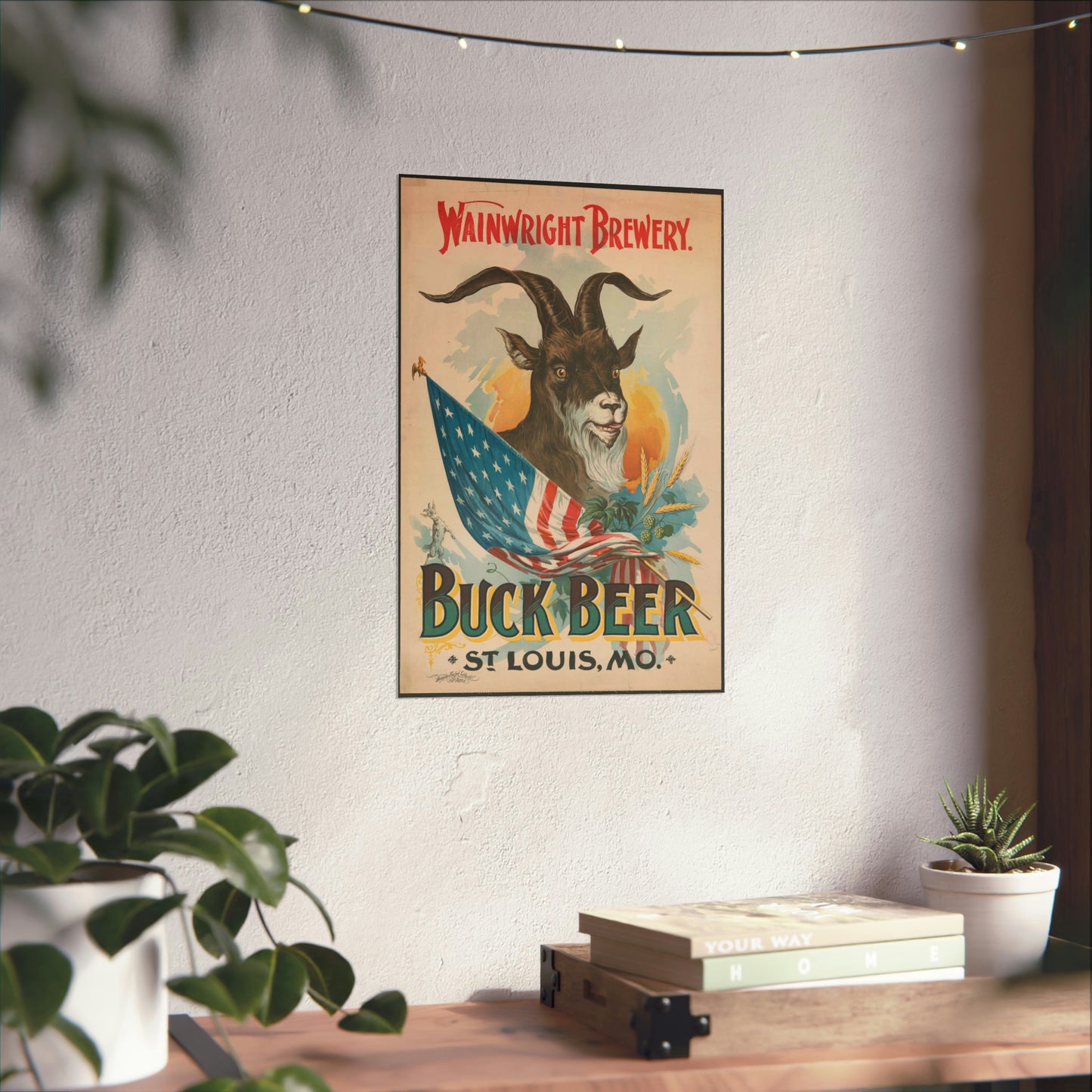 Wainwright Brewery, Buck Beer, St. Louis, MO High Quality Matte Wall Art Poster for Home, Office, Classroom