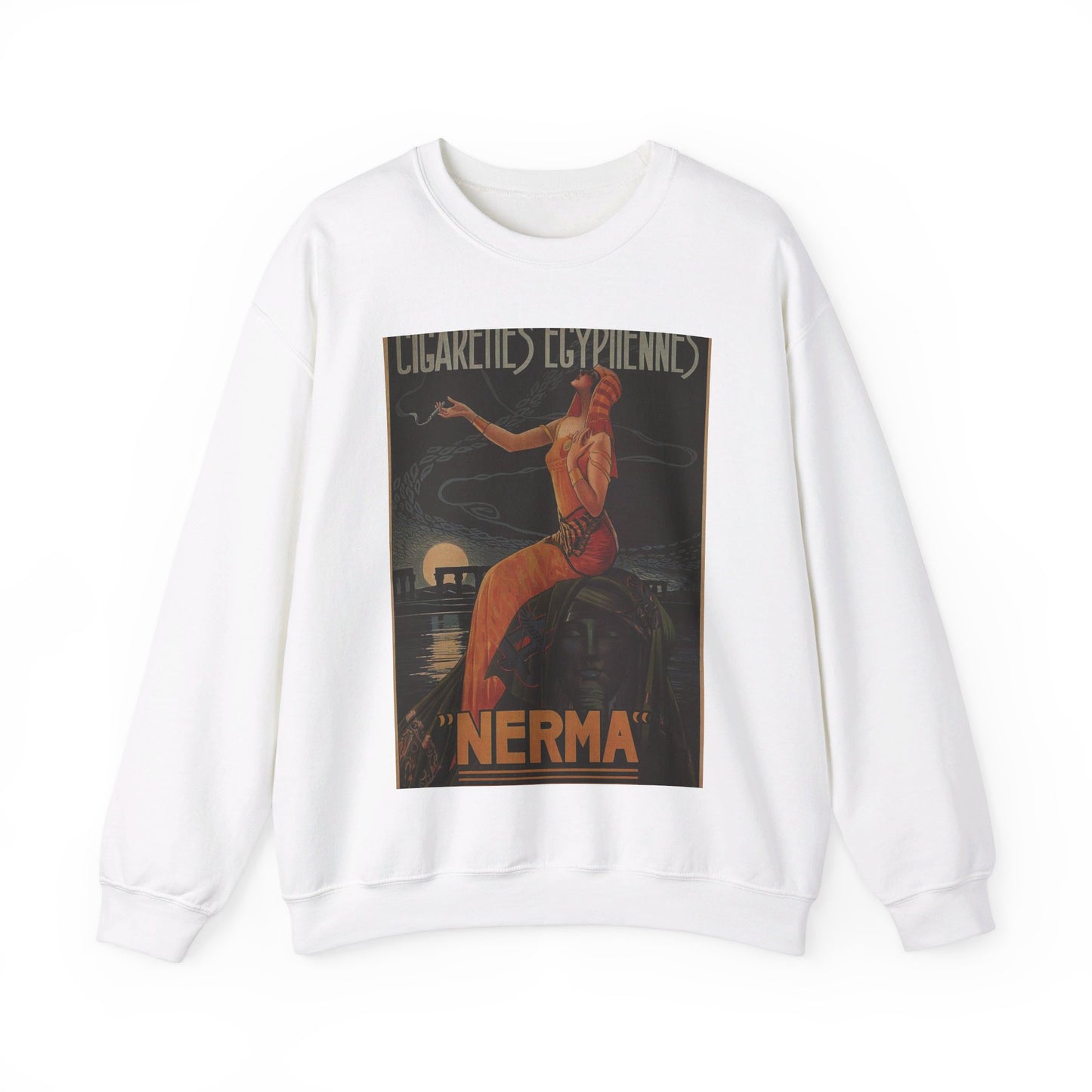 Cigarettes-Egyptiennes-Nerma-Gaspar-Camps-1924 White Heavy Blend Adult Crew Neck SweatShirt