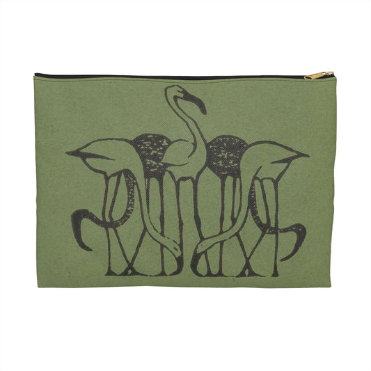 Gerrit Willem Dijsselhof - Vignet met vijf flamingo's Large Organizer Pouch with Black Zipper