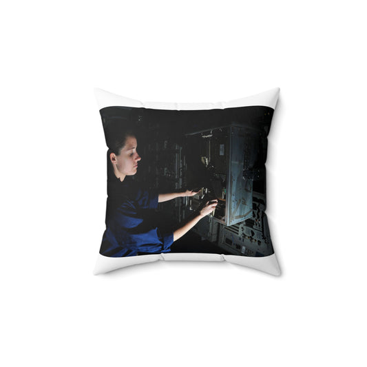 U.S. Navy Electronics Technician 3rd Class Kelly Hall Decorative Accent Square Pillow
