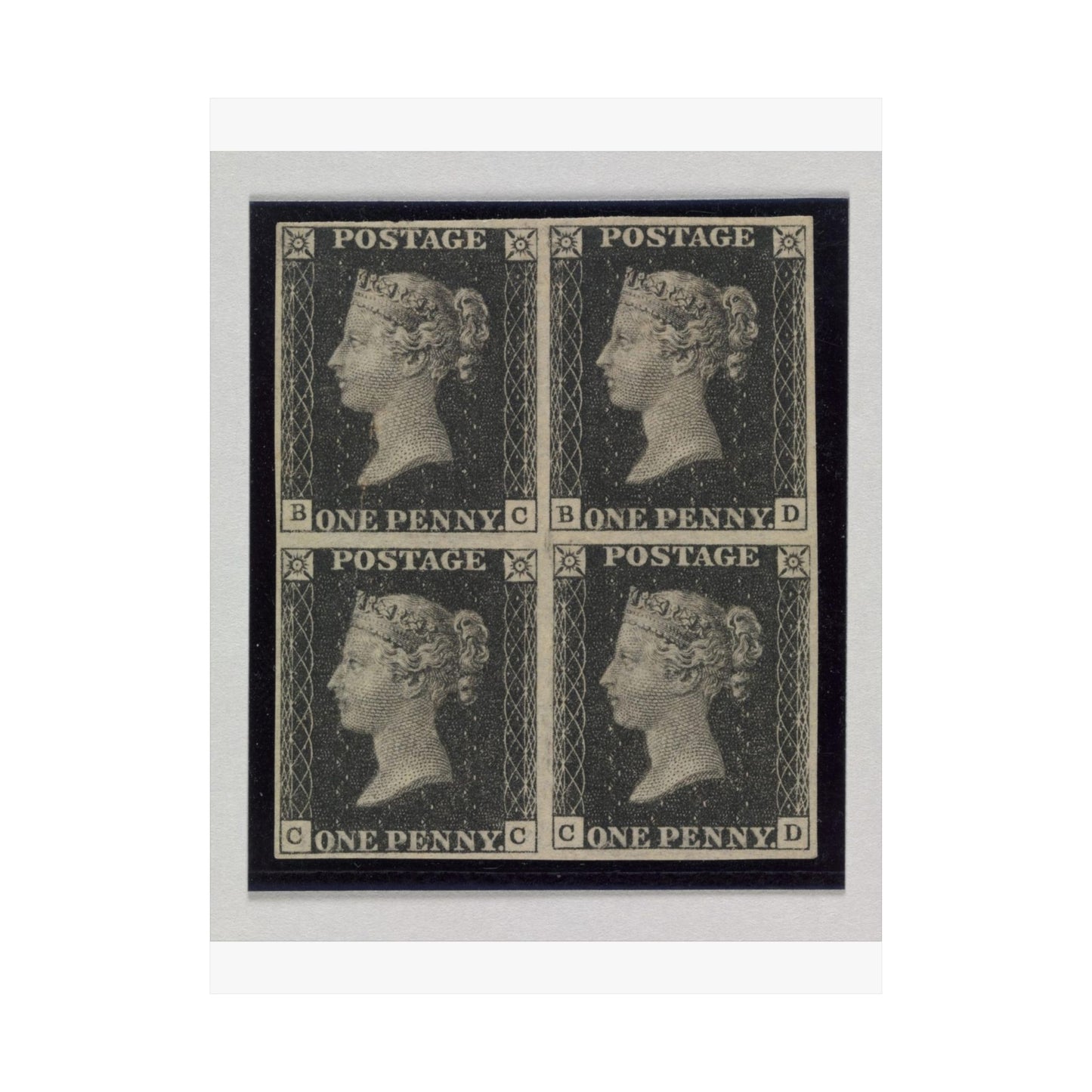 "Penny Black" postage stamps - postal stamp High Quality Matte Wall Art Poster for Home, Office, Classroom