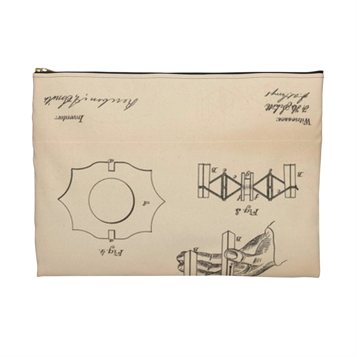 Patent drawing - for a Toy Gymnast Public domain  image Large Organizer Pouch with Black Zipper