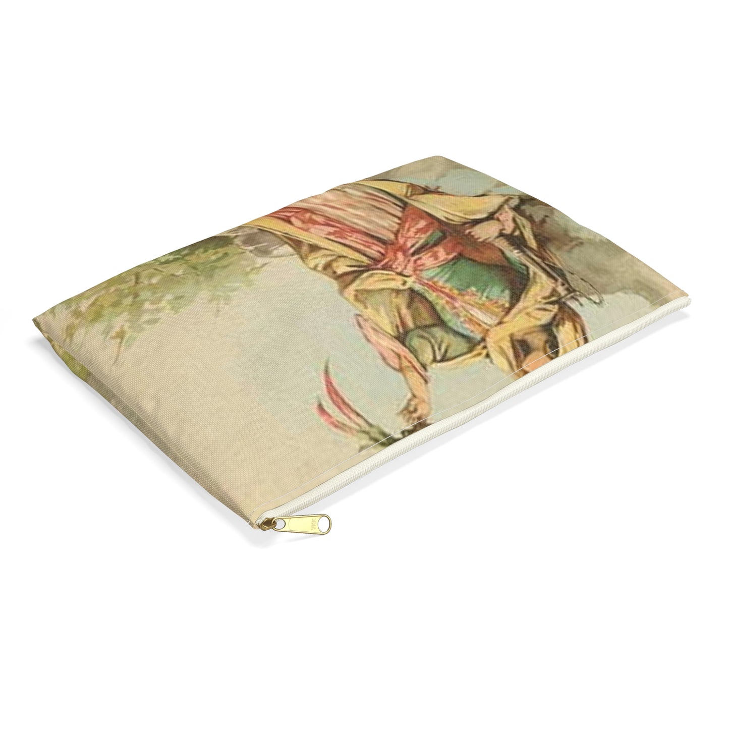 The talking bird. - Drawing. Public domain image. Large Organizer Pouch with Black Zipper