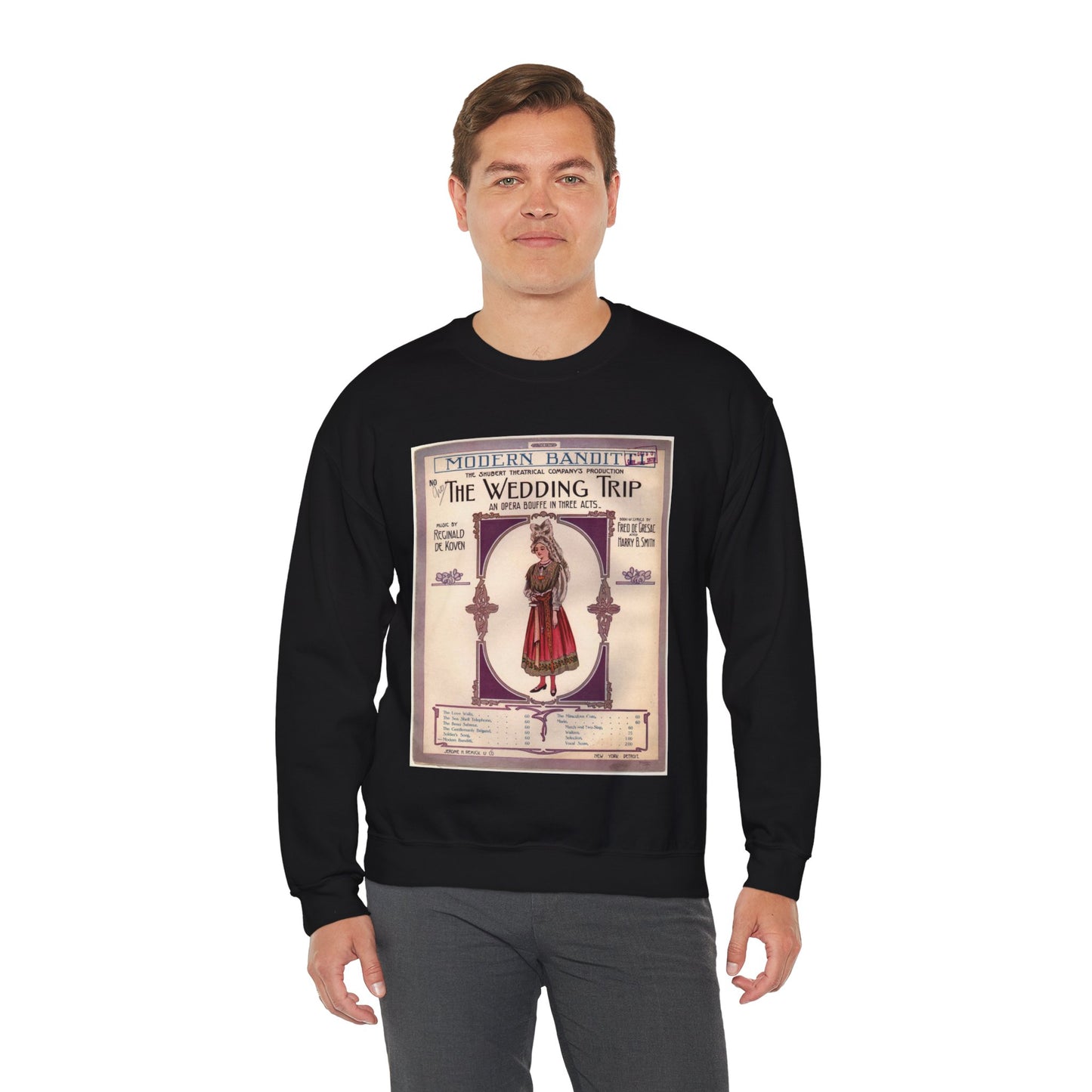 Modern Banditti - Public domain American sheet music Black Heavy Blend Adult Crew Neck SweatShirt