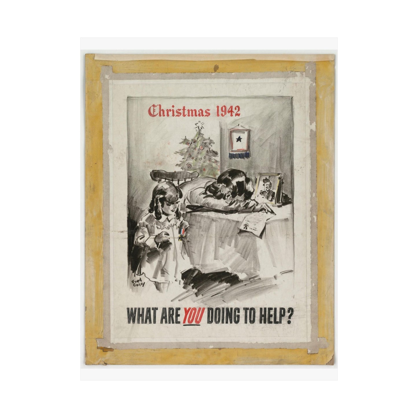 What Are You Doing to Help?  Christmas 1942 High Quality Matte Wall Art Poster for Home, Office, Classroom