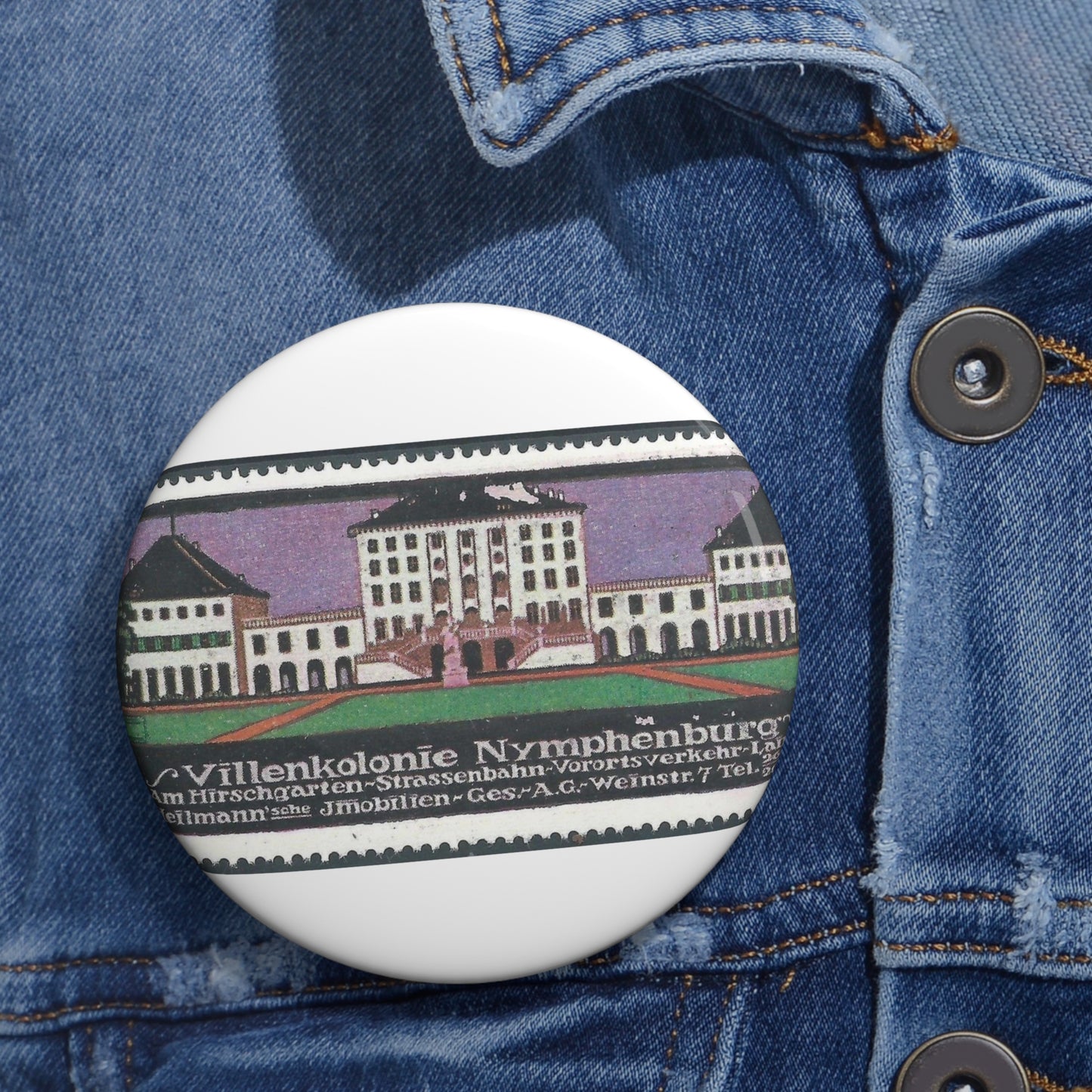 Ludwig Hohlwein - Villenkolonie Nymphenburg - Heilmann’sche Immobilien-Gesellschaft (1) Pin Buttons with Crisp Design