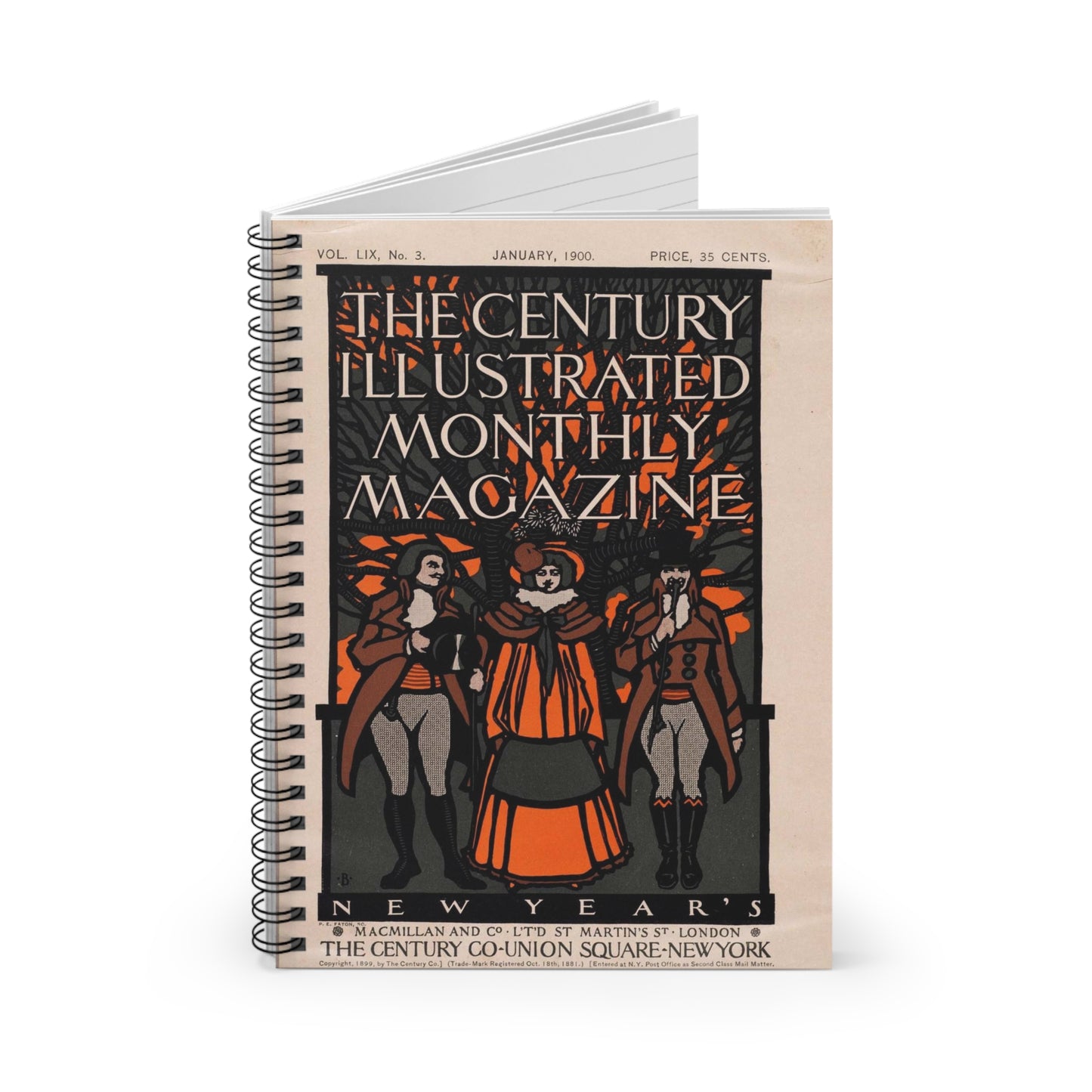 The century illustrated monthly magazine, New Year's Spiral Bound Ruled Notebook with Printed Cover