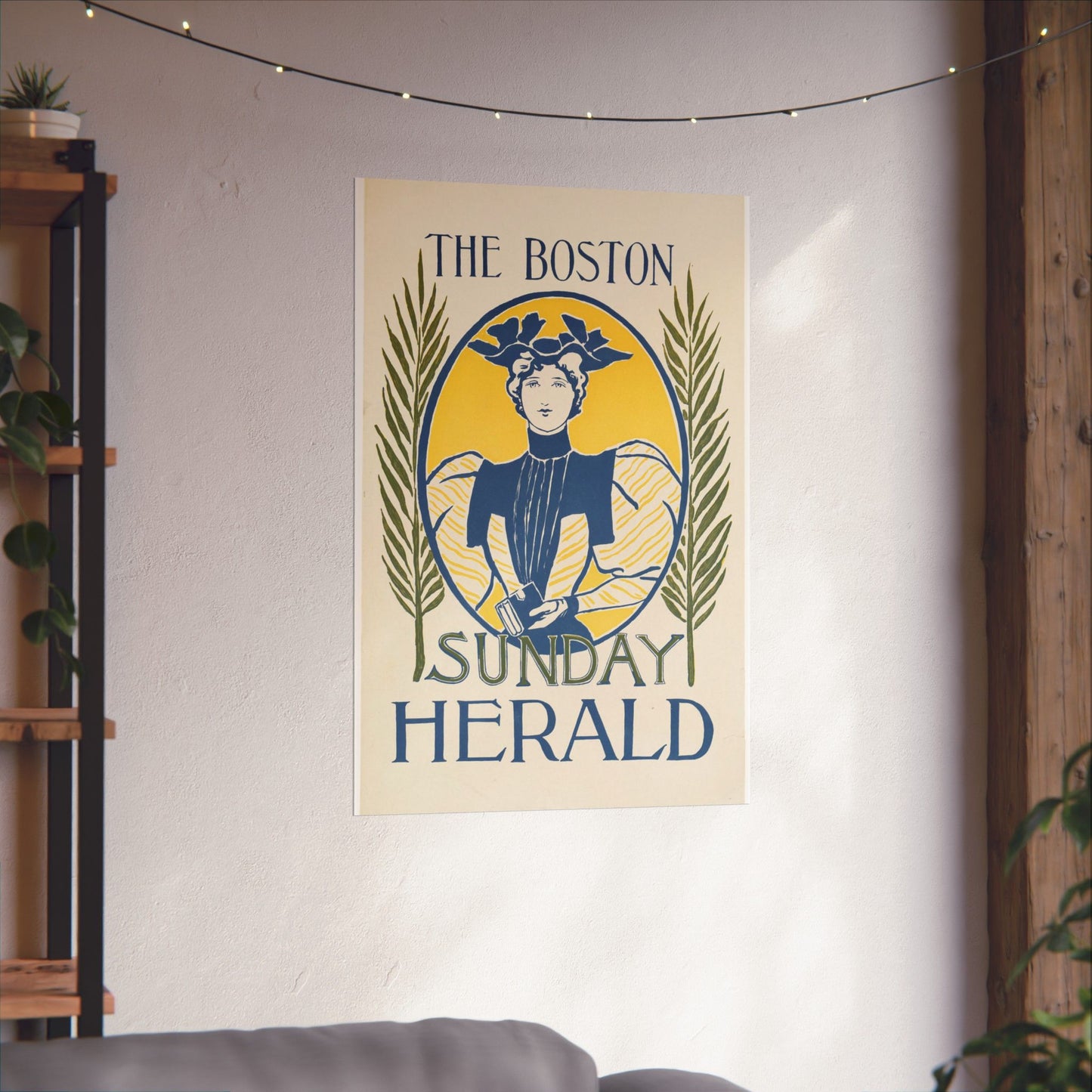The Boston Sunday herald, Art Nouveau Poster High Quality Matte Wall Art Poster for Home, Office, Classroom
