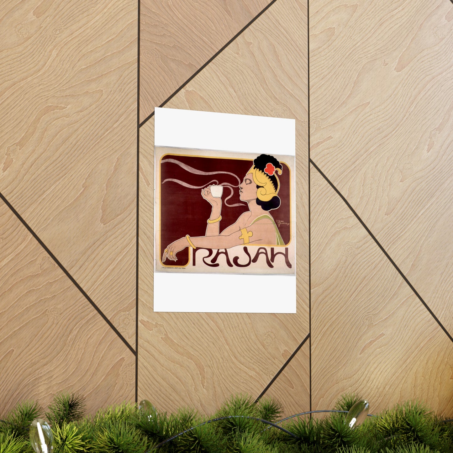 Poster - Rajah, Art Nouveau Poster - Public domain lithograph High Quality Matte Wall Art Poster for Home, Office, Classroom