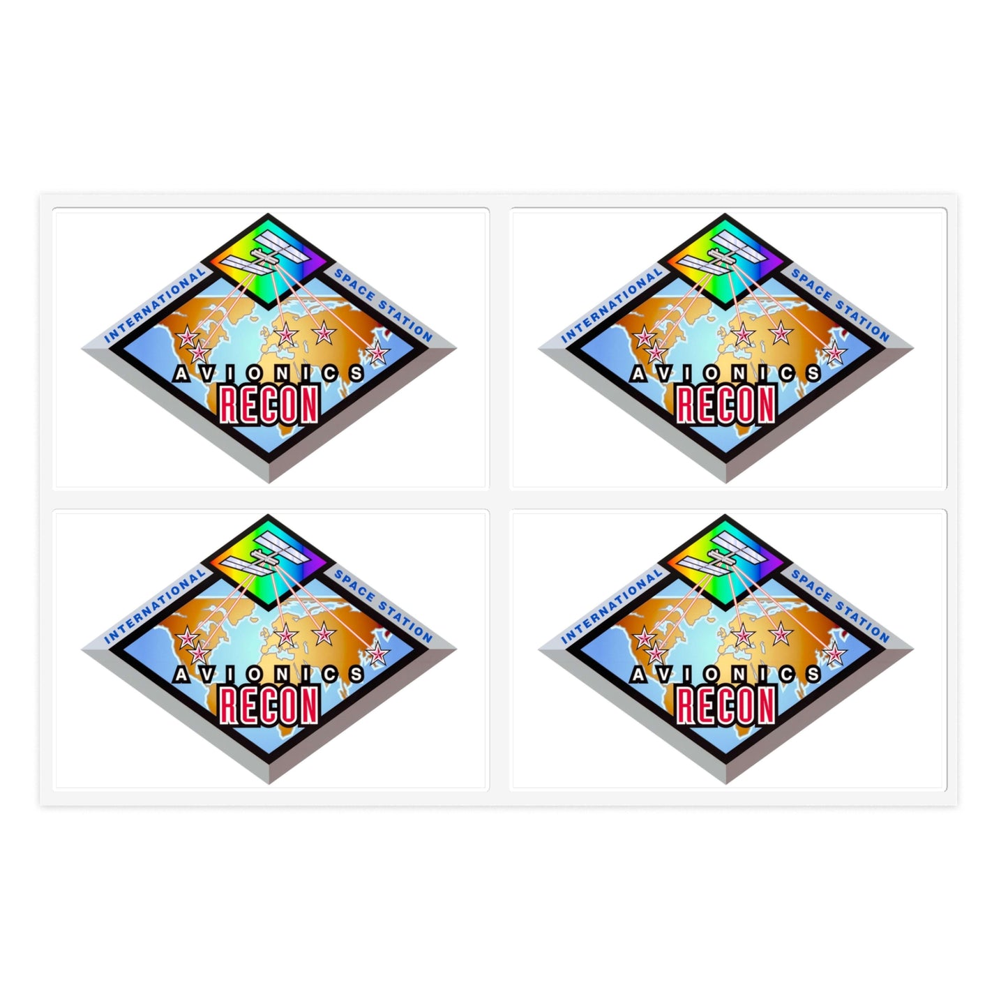 Logo for the International Space Station Avionics Recon team Laminated UV Protective Vinyl Stickers