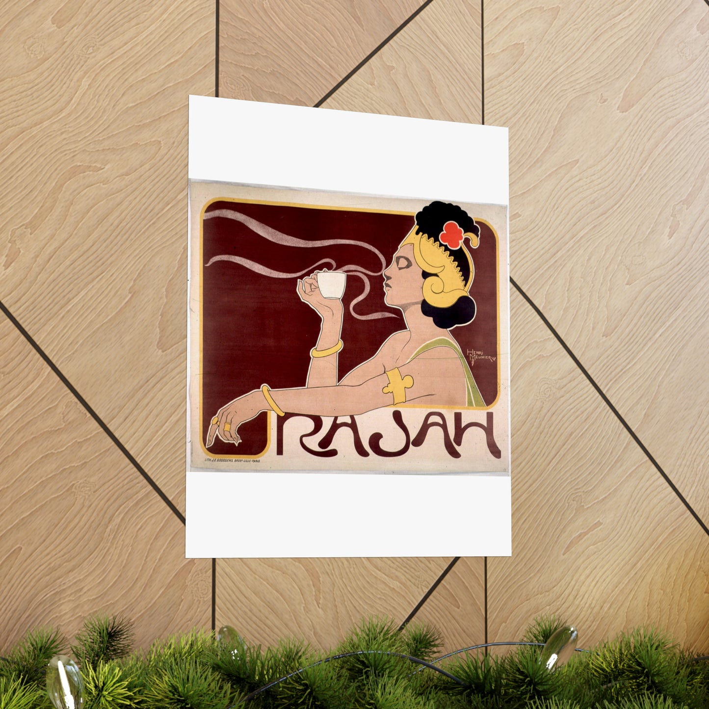 Poster - Rajah, Art Nouveau Poster - Public domain lithograph High Quality Matte Wall Art Poster for Home, Office, Classroom
