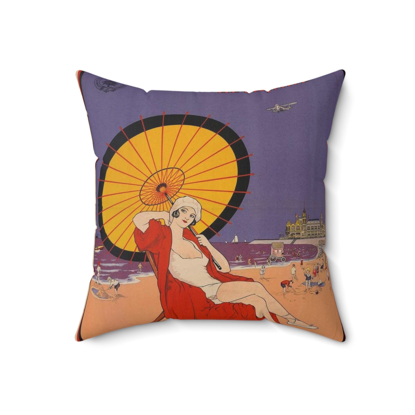 Ostende Belgique - Reine des Plages Decorative Accent Square Pillow